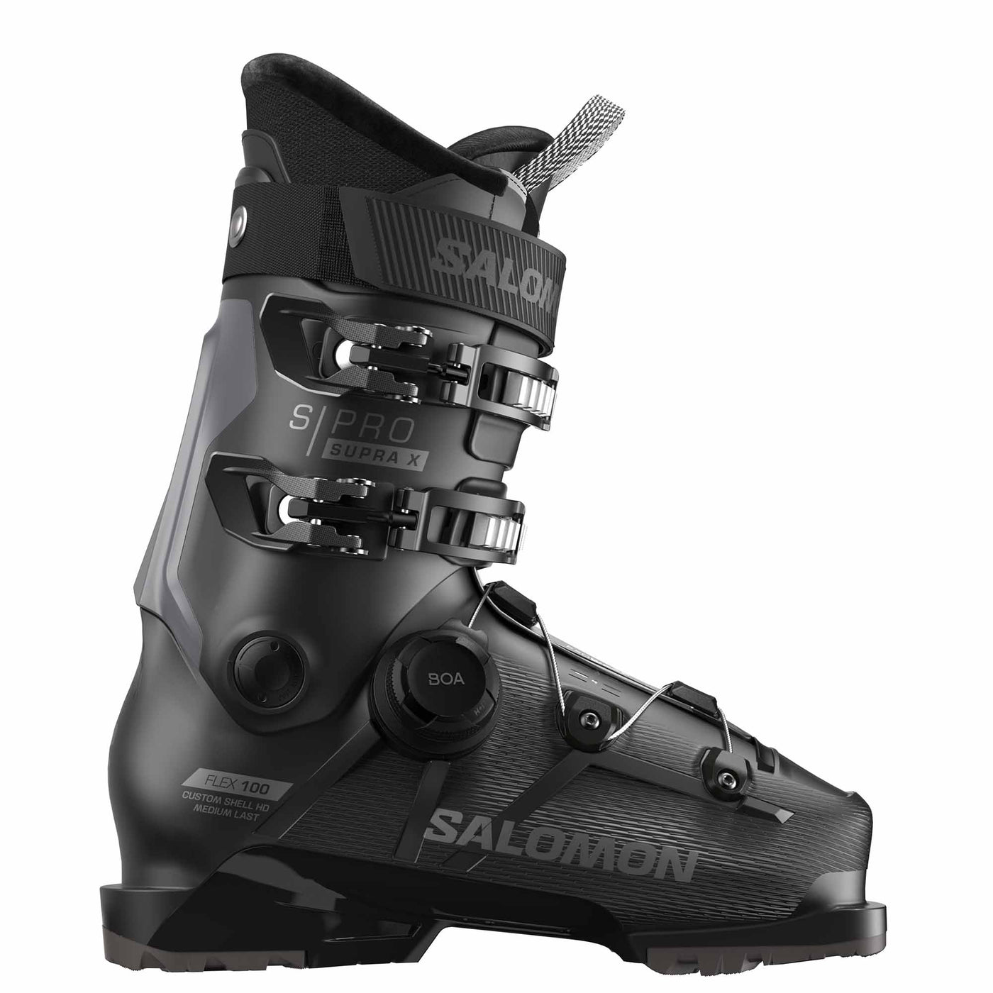 SALOMON M'S S/PRO SUPRA BOA X100 SKI BOOT 2025 BLACK/DK GREY MET/DK GREY MET