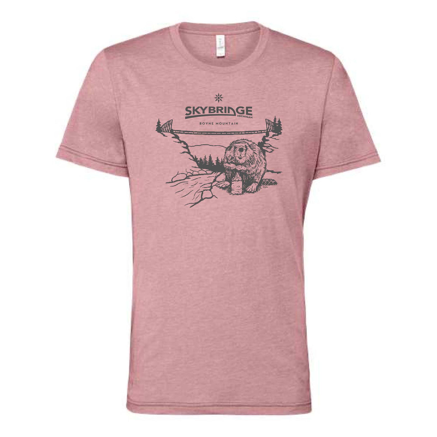 Boyne Mountain SkyBridge MI Beaver T-Shirt DARK ROSE