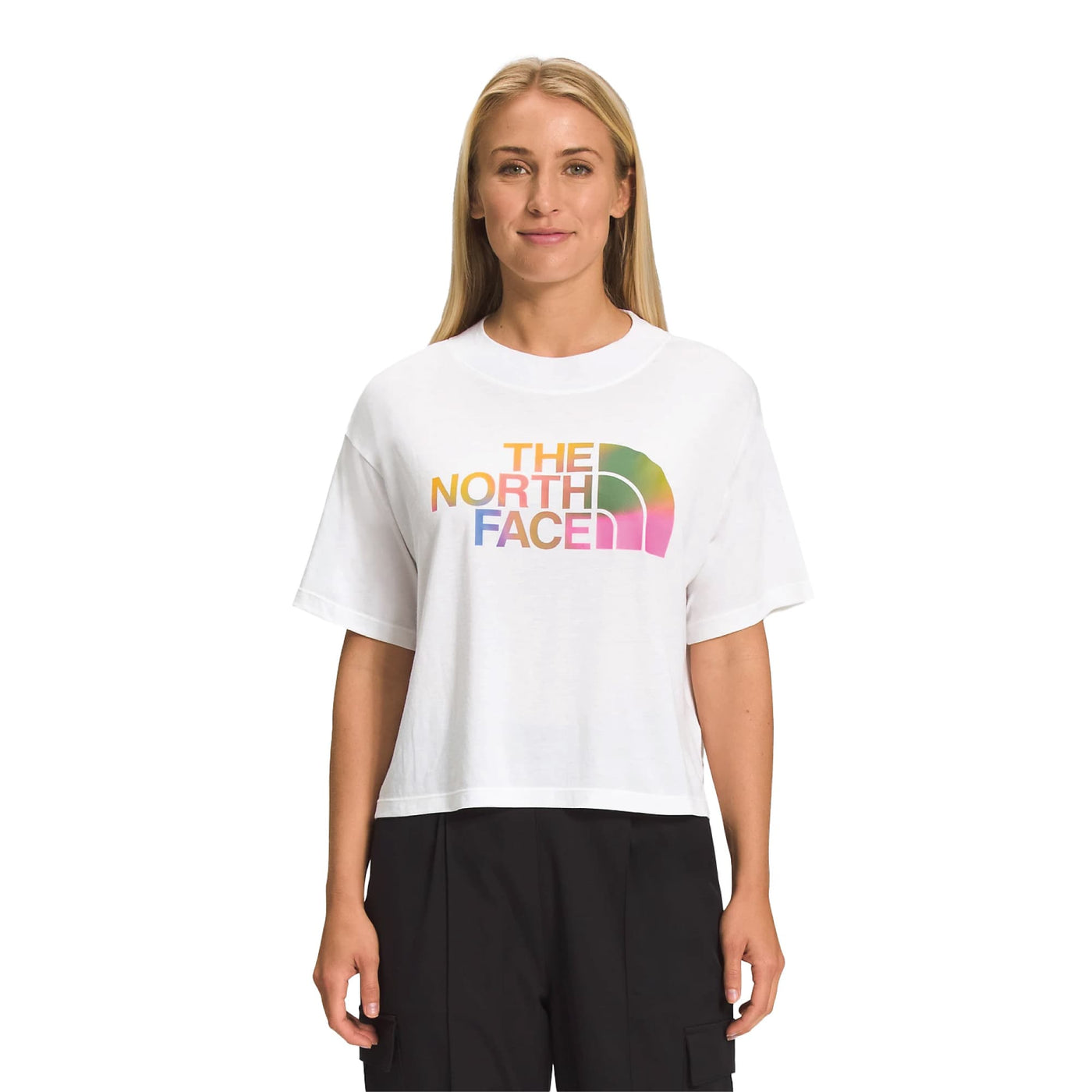 The North Face Women's Short Sleeve Half Dome Crop Tee 2023 TNF WHITE