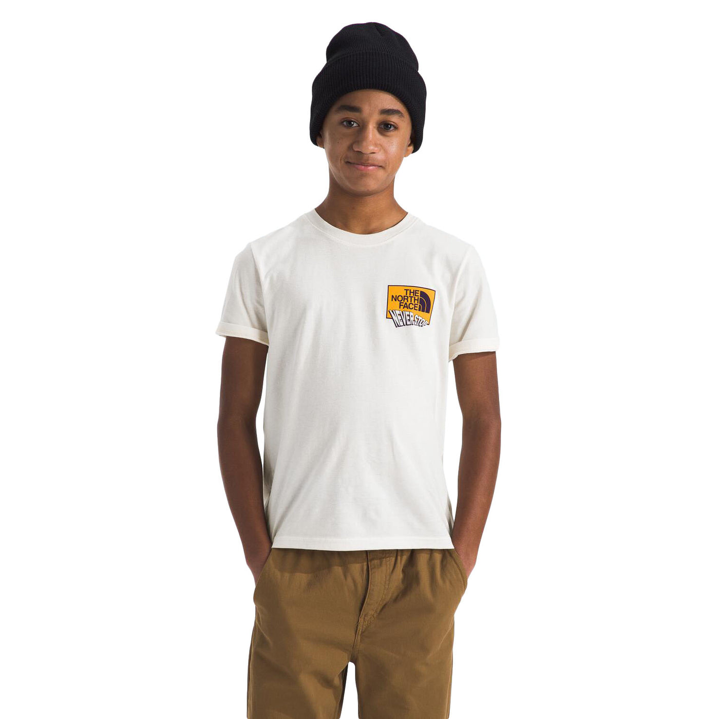 THE NORTH FACE JR'S ATHLETES S/S GRAPHIC TEE 5Ia White Dune Tnf Athletes