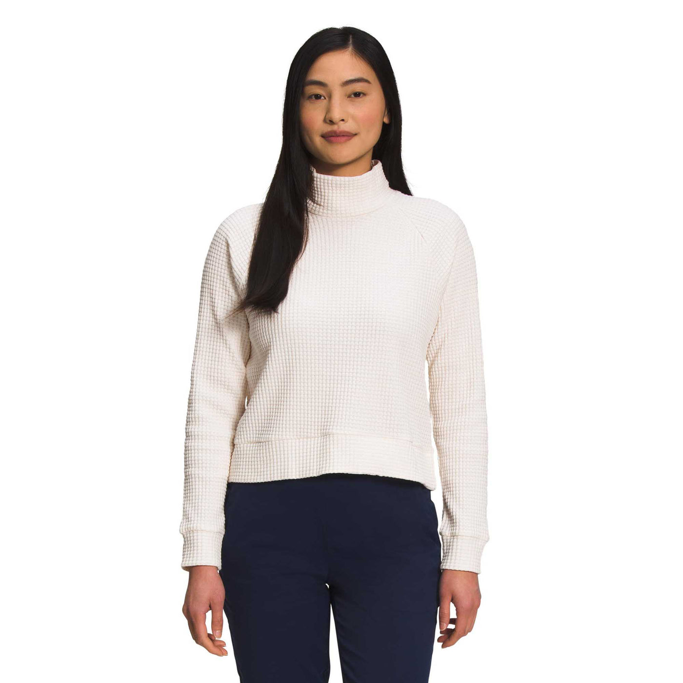 The North Face Women's Long-Sleeve Mock Neck Chabot Top 2025 WHITE DUNE