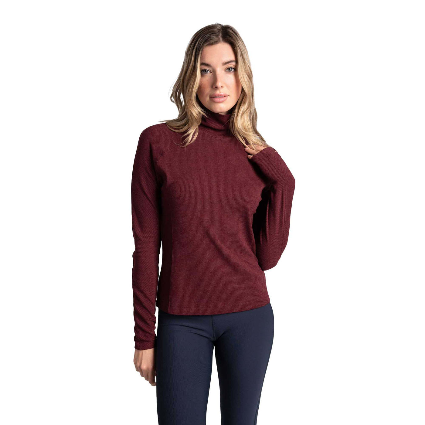 Lole Women's Traverse Turtle Neck Long Sleeve 2025 PORT HEATHER