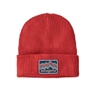 Patagonia Junior's Logo Beanie 2025 RIDGE RISE STRIPE: SUMAC RED