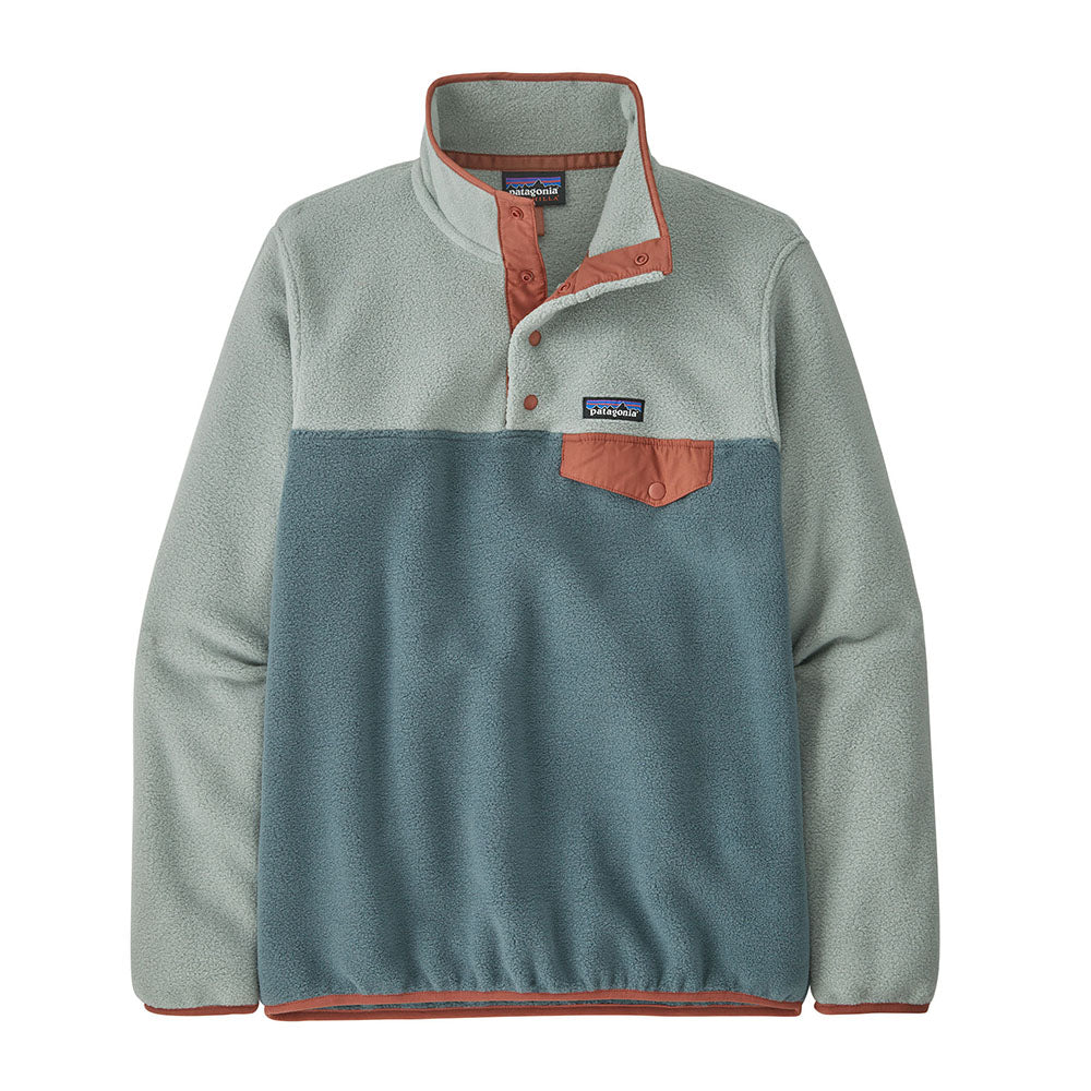 Patagonia Women's Lightweight Synchilla Snap-T Fleece Pullover 2025 NGSL NOUVEAU GREEN W/SLEET GREEN