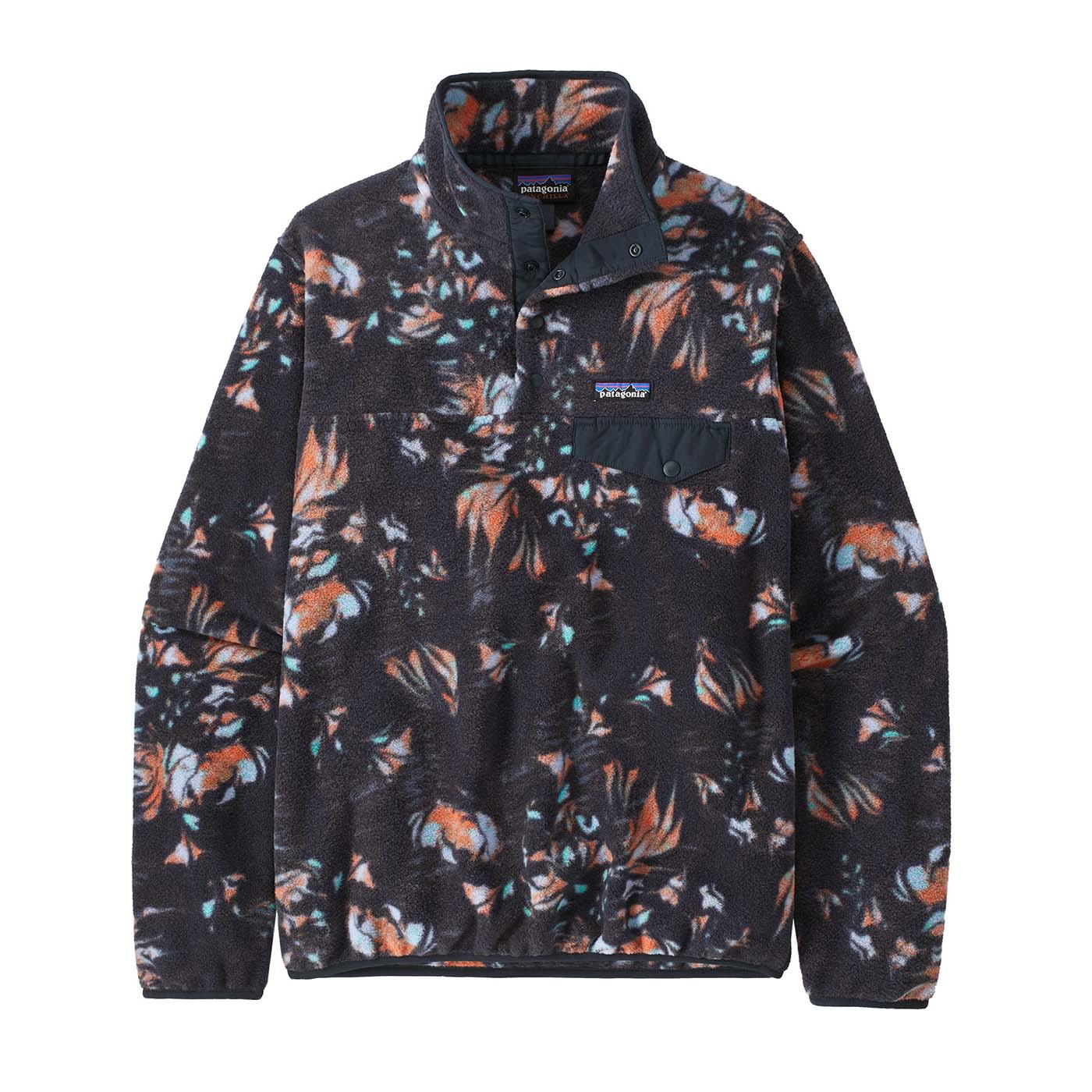 Patagonia Women's Lightweight Synchilla Snap-T Fleece Pullover 2025 SLPH SWIRL FLORAL: PITCH BLUE