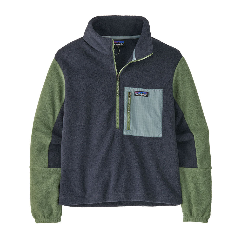 Patagonia Women's Microdini 1/2-Zip Fleece Pullover 2025 PITCH BLUE/TERRAIN GREEN