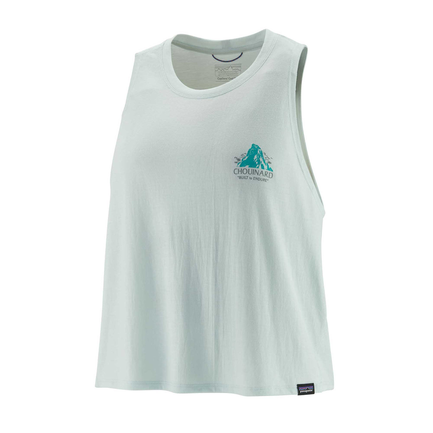 Patagonia Women's Capilene® Cool Trail Cropped Tank Top 2024 CHOUINARD CREST- WISPY GREEN