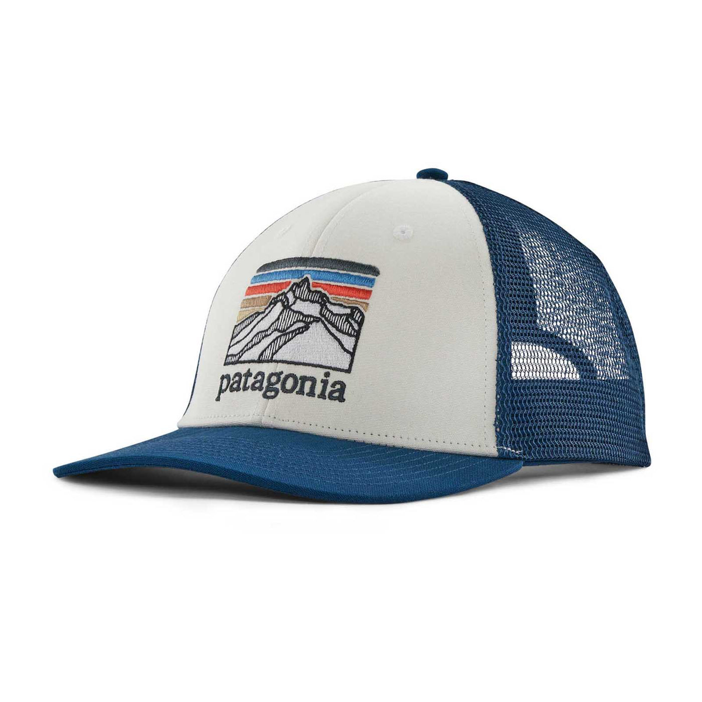 Patagonia Line Logo Ridge LoPro Trucker Hat 2024 WHITE W/LAGOM BLUE