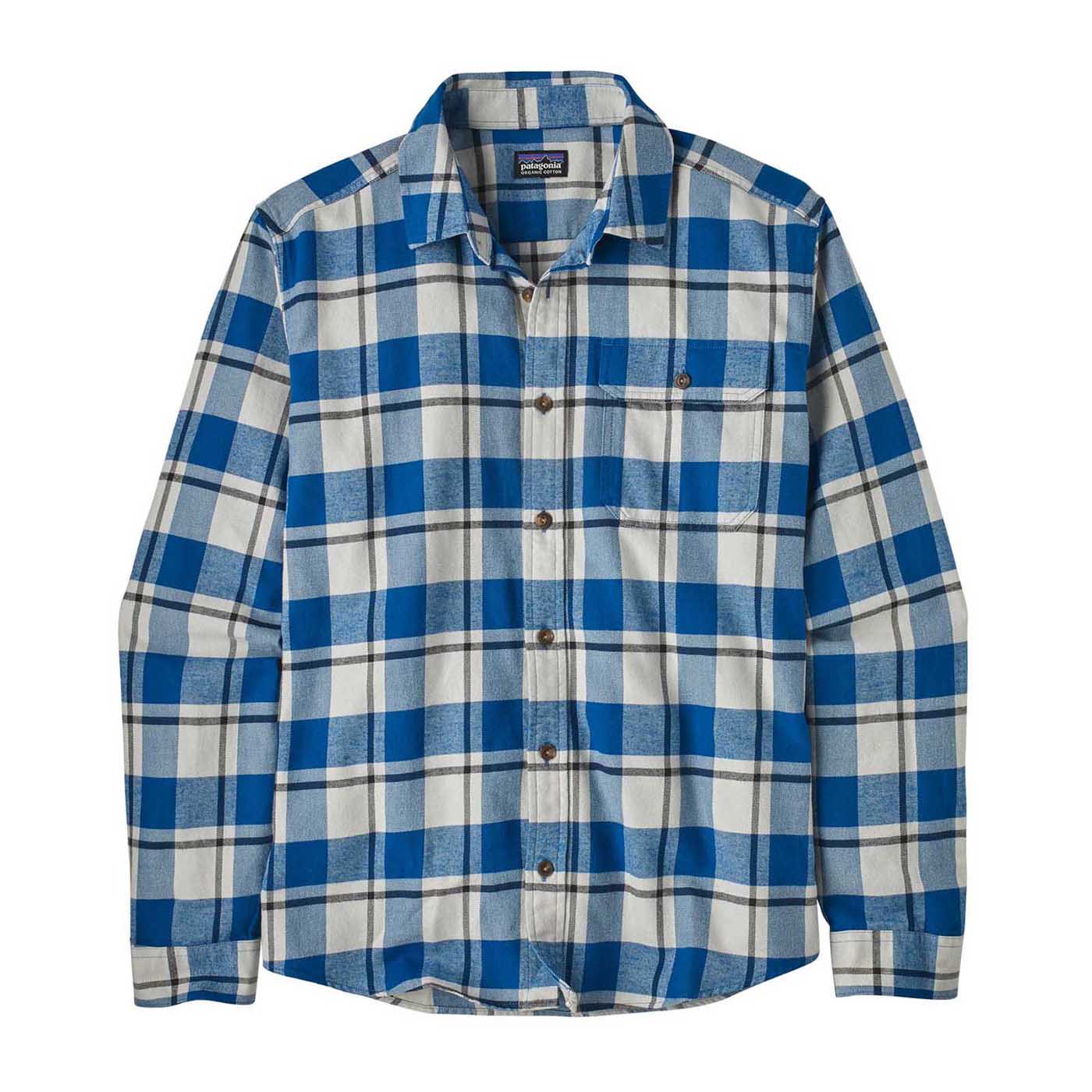 Patagonia Men's Long-Sleeved Lightweight Fjord Flannel Shirt 2024 CAPTAIN: ENDLESS BLUE