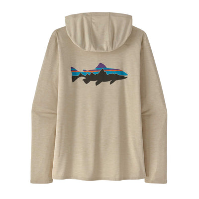Patagonia Women's Capilene® Cool Daily Graphic Hoody 2024 FITZ ROY TROUT: PUMICE X-DYE