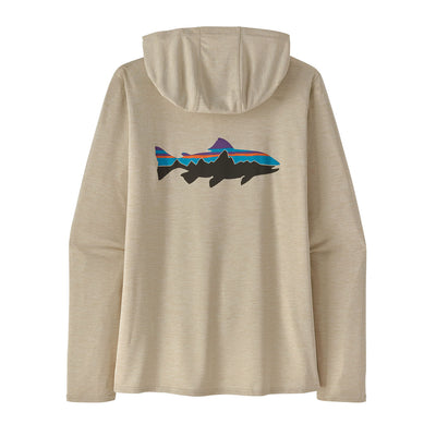 Patagonia Women's Capilene Cool Daily Graphic Hoody 2025 FITZ ROY TROUT- PUMICE X-DYE