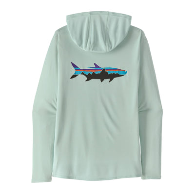 Patagonia Women's Capilene Cool Daily Graphic Hoody 2025 FITZ ROY TARPON- WISPY GREEN X-DYE