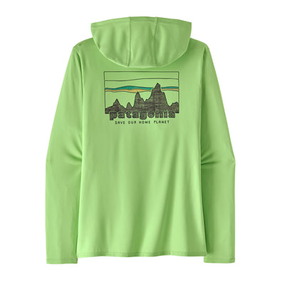 Patagonia Women's Capilene Cool Daily Graphic Hoody 2025 '73 SKYLINE- SALAMANDER GREEN