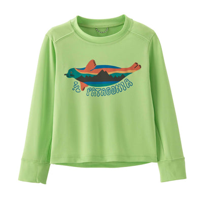 Patagonia Infant's Long-Sleeved Capilene® Silkweight UPF T-Shirt 2024 FLIPPER FITZ: SALAMANDER GREEN