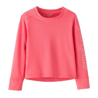 Patagonia Toddler's Long-Sleeved Capilene® Silkweight UPF T-Shirt 2024 FITZ SCRIPT: AFTERNOON PINK