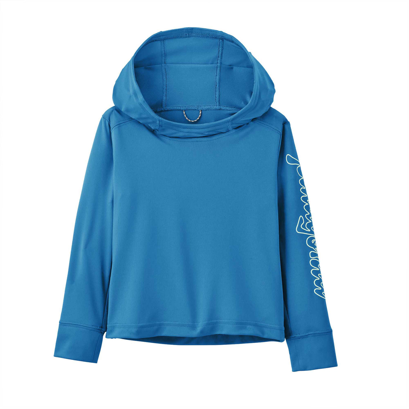 Patagonia Infant's Capilene® Silkweight UPF Hoody 2024 FZVL FITZ SCRIPT VESSEL BLUE