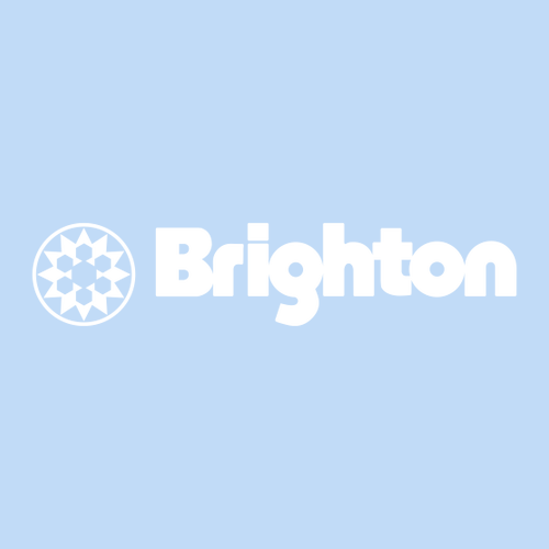 Brighton Adult T-Shirt White Chest and Back Logo Light Blue 
