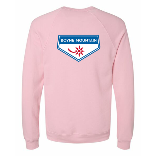 Boyne Mountain Adult Crewneck Full Color Chest and Back Logo Pink 