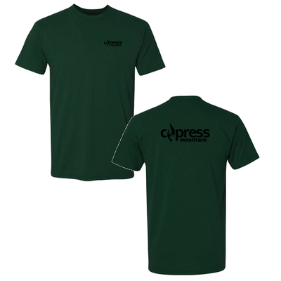 Cypress Adult T-Shirt Black Chest and Back Logo Forest 