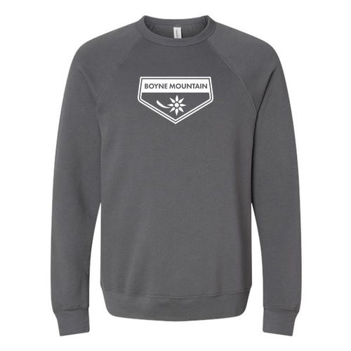 Boyne Mountain Adult Crewneck White Chest Logo Asphalt 
