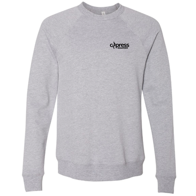 Cypress Adult Crewneck Blue Chest and Back Logo Athletic Heather 