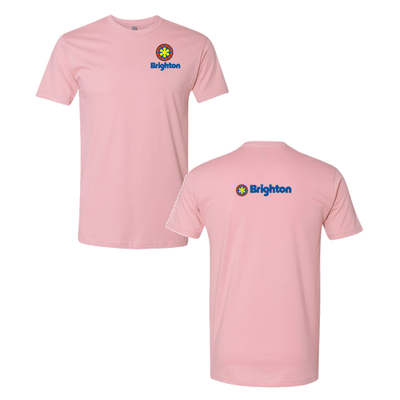 Brighton Adult T-Shirt Full Color Chest and Back Logo Light Pink 