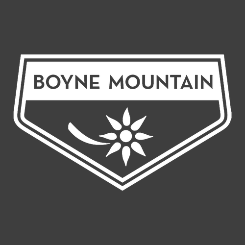 Boyne Mountain Adult T-Shirt White Chest and Back Logo Heavy Metal 