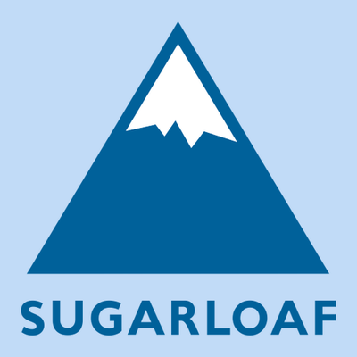 Sugarloaf Adult T-Shirt Full Color Chest Logo Light Blue