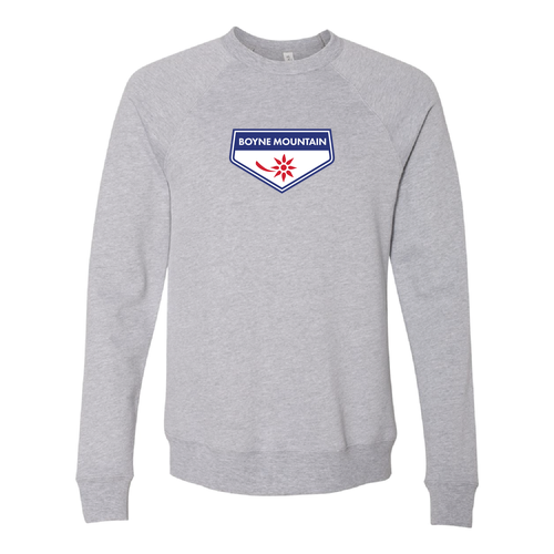 Boyne Mountain Adult Crewneck Full Color Chest Logo Athletic Heather 