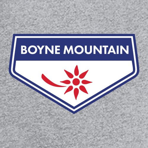 Boyne Mountain Adult Long Sleeve Full Color Chest Logo Heather Grey 