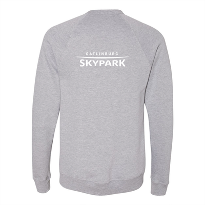 Gatlinburg SkyPark Adult Crewneck White Chest and Back Logo Athletic Heather