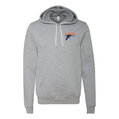 Loon Mountain Adult Hoodie Full Color Chest and Back Logo Athletic Heather