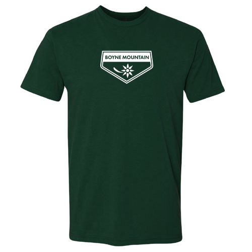 Boyne Mountain Adult T-Shirt White Chest Logo Forest 