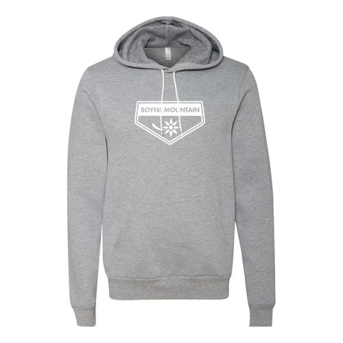 Boyne Mountain Adult Hoodie White Chest Logo Athletic Heather 