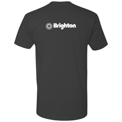 Brighton Adult T-Shirt White Chest and Back Logo Heavy Metal 