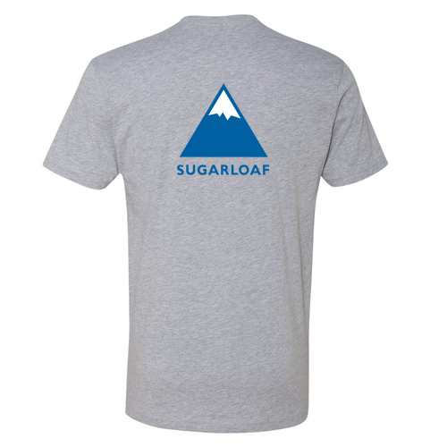 Sugarloaf Adult T-Shirt Full Color Chest and Back Logo Heather Grey