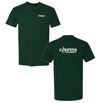 Cypress Adult T-Shirt White Chest and Back Logo Forest 