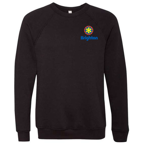 Brighton Adult Crewneck Full Color Chest and Back Logo Black 