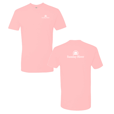 Sunday River Adult T-Shirt White Chest and Back Logo Light Pink 