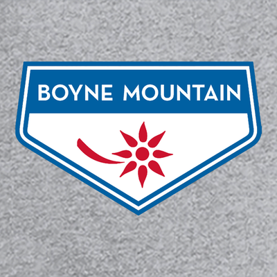 Boyne Mountain Adult T-Shirt Full Color Chest and Back Logo Heather Grey 