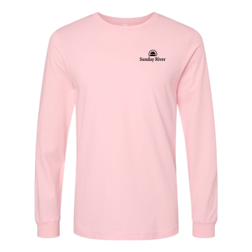Sunday River Adult Long Sleeve Black Chest and Back Logo Pink 