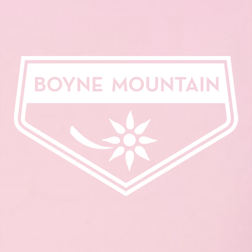 Boyne Mountain Adult Hoodie White Chest and Back Logo Pink 
