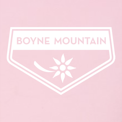 Boyne Mountain Adult Hoodie White Chest and Back Logo Pink 