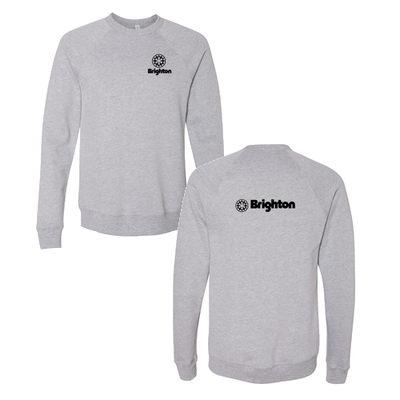 Brighton Adult Crewneck Black Chest and Back Logo Athletic Heather 