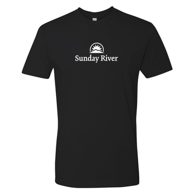 Sunday River Adult T-Shirt White Chest Logo Black 