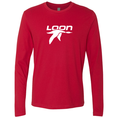 Loon Mountain Adult Long Sleeve White Chest Logo Red