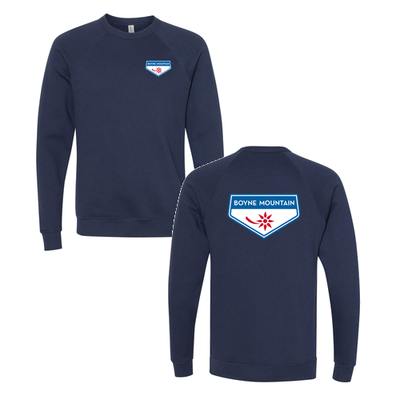 Boyne Mountain Adult Crewneck Full Color Chest and Back Logo Navy 