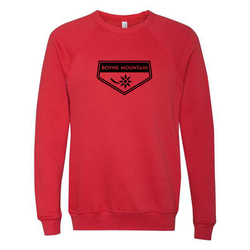 Boyne Mountain Adult Crewneck Black Chest Logo Red 