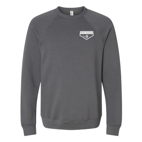 Boyne Mountain Adult Crewneck White Chest and Back Logo Asphalt 