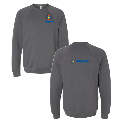 Brighton Adult Crewneck Full Color Chest and Back Logo Asphalt 